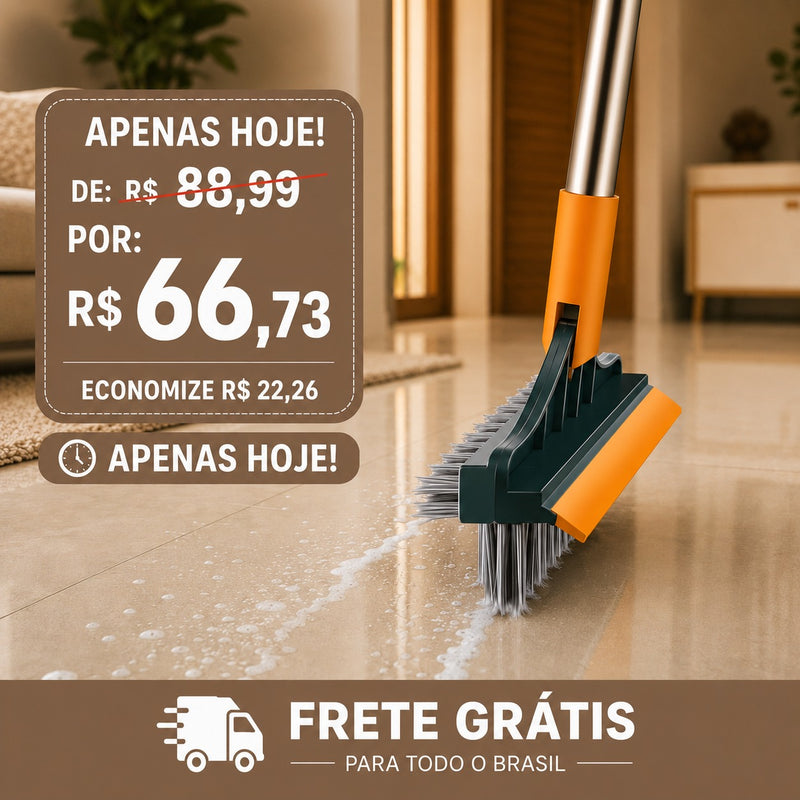 Rodo Esfregão SmartMop 3 em 1 - A solução inteligente para limpar todos os cantos da sua casa.